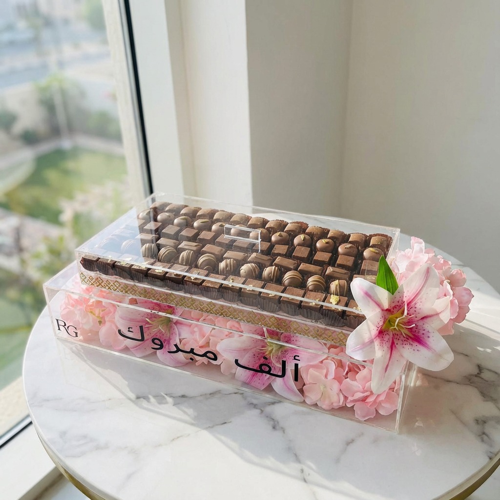 اكريليك ورد مع شوكولاته رقم.25969