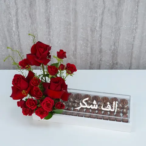 بوكس ورد مع شوكولاته رقم.20021