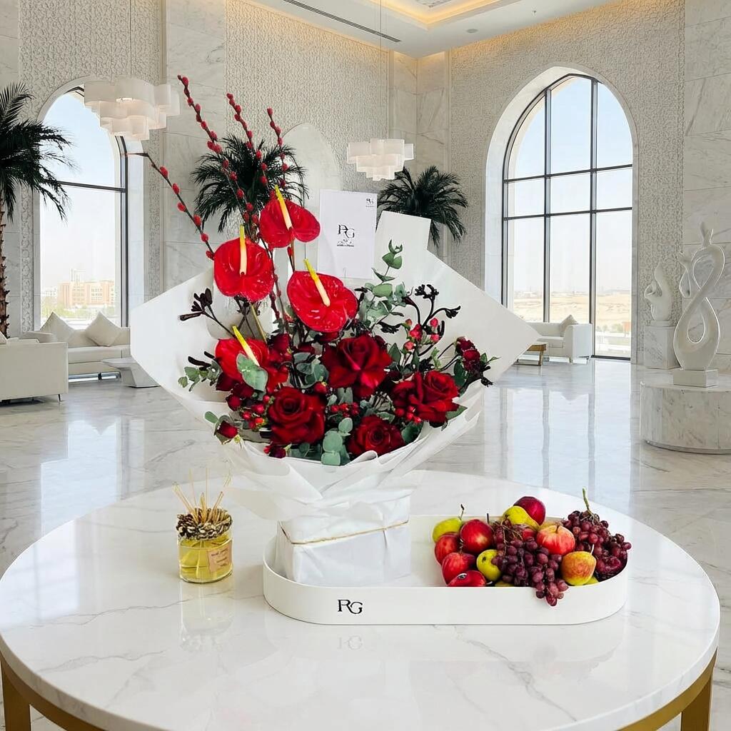 باقة ورد مع فواكه رقم.16222