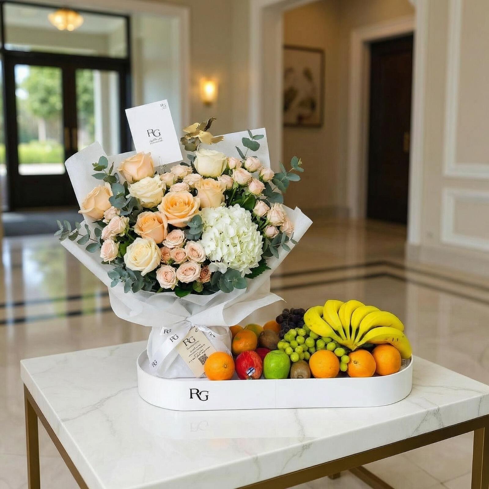 باقة ورد مع فواكه رقم.27416