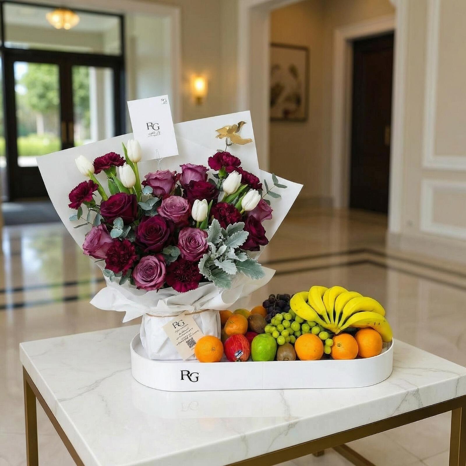 باقة ورد مع فواكه رقم.27413