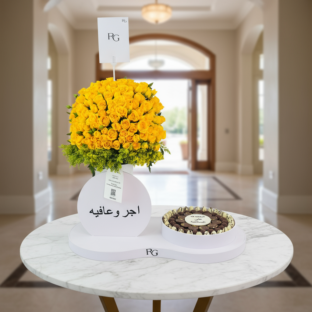 فازة ورد مع شوكولاته رقم.20041