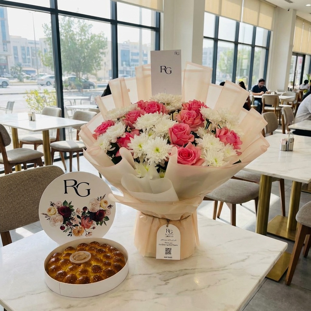باقة ورد مع فطائر خلية رقم.25337