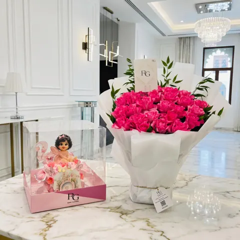باقة ورد مع كيك رقم.28675