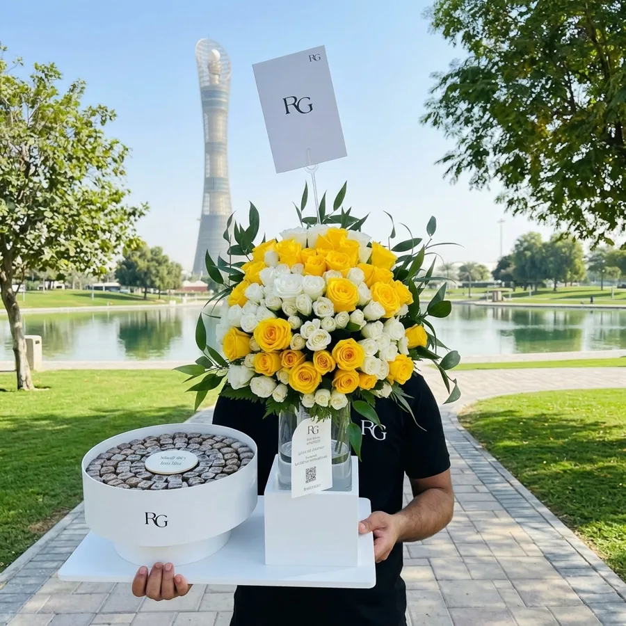 فازة ورد مع شوكولاته رقم.21457