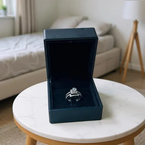 زوج خواتم فضه 925 لمعه الماس رقم.18666
