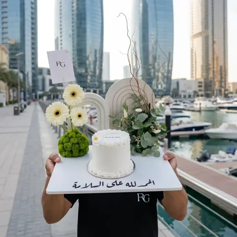 ورد طاولة مع كيك رقم.20146