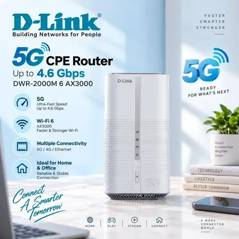 جهاز توجيه D-Link 5G CPE بسرعة تصل إلى 4.6 جيجابت في الثانية DWR-2000M 6 AX3000 رقم.28781