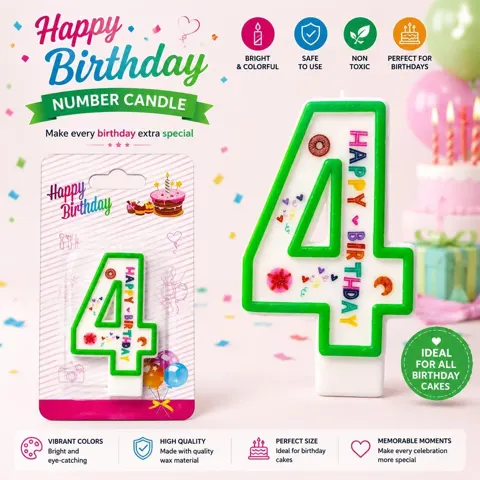 شمعة عيد ميلاد رقم 4 - 1404-1 رقم.26858