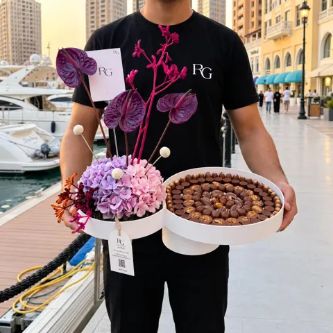 بوكس ورد مع شوكولاته رقم.34775